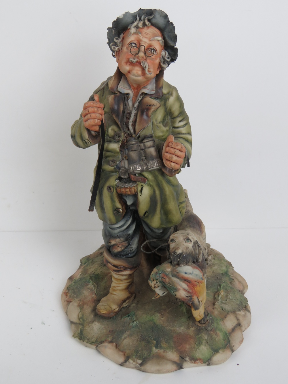 Three large Capodimonte porcelain figures being a man with hunting dog a/f, - Image 2 of 7