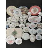 A quantity of assorted Wedgwood dressing table ceramics, also a Royal Doulton pin tray,