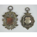Two silver fobs, both unengraved, one wi