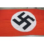 A WWII German party flag for governmental buildings measuring 4.4 x 1.3m, layered construction.