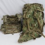 A current British Military issue MTP camo plate carrier and Harris Bowman radio modular backpack,