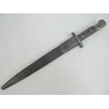 A British Military Lee Metford rifle bayonet dated 1903 with scabbard,