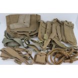 A quantity of assorted 1950-70s British Military 37 pattern webbing including; Bren mag pouches,