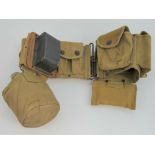 A WWI US Browning BAR gunners waist belt to hold eight BAR magazines and two Colt 1911 pistol