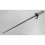 A French Military Lebel rifle bayonet, having cruciform blade measuring 52cm in length.