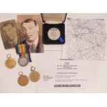 A WWI British medal pair being War medal with ribbon and Victory medal each for G-2525 PTE. E.