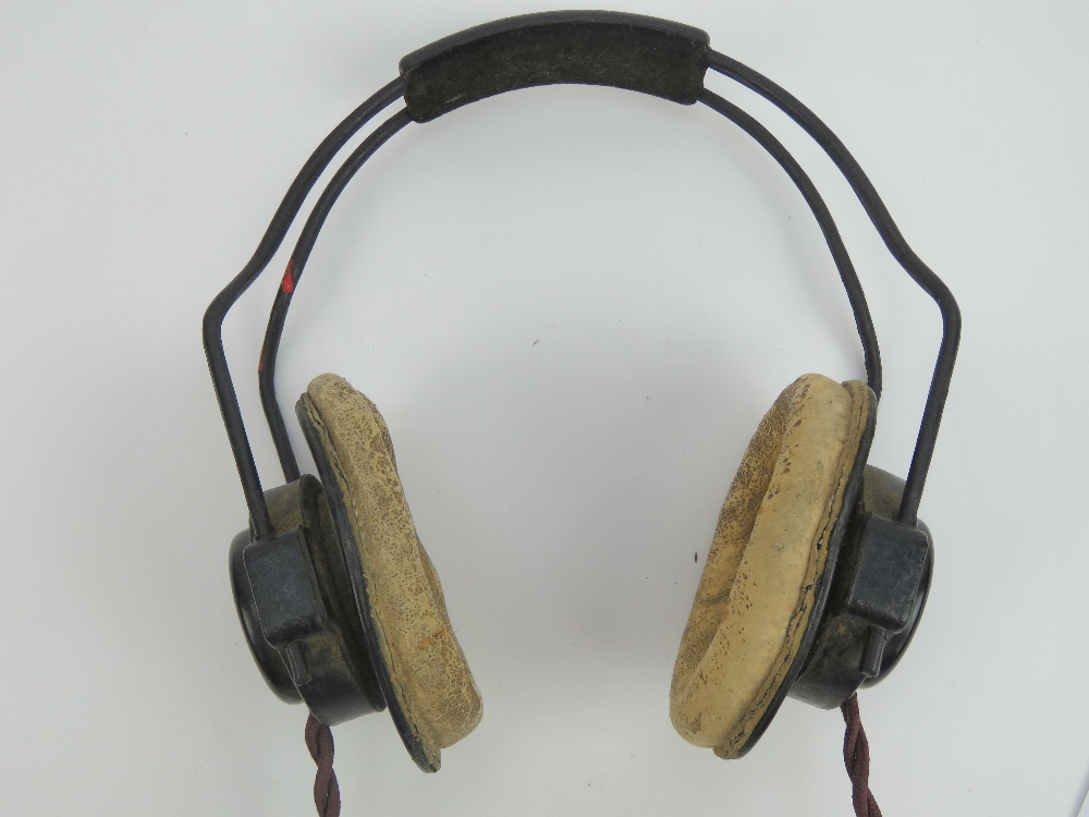 A WWII headset from a Lancaster, having Air Ministry marks upon. - Image 5 of 5