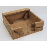 A WWII German wooden packing/transit crate for an anti tank tela mine,