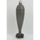 An inert WWII German 100mm long range high explosive mortar with fuse dated 1943, standing 45.