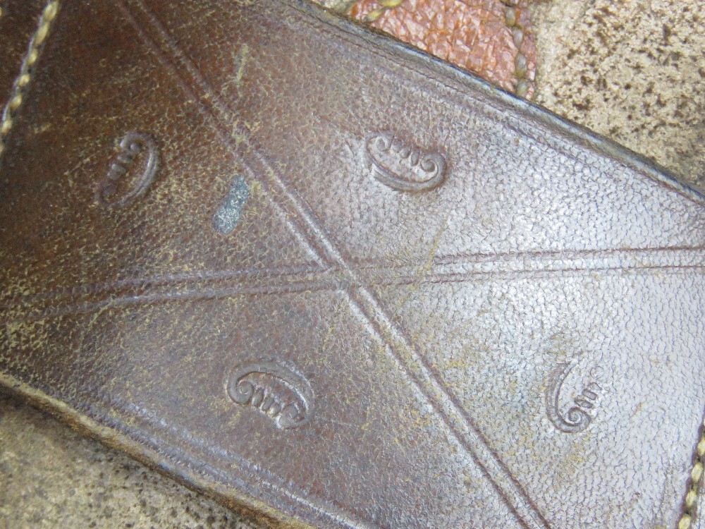 A WWI British Military Officers Sam Browne leather belt with shoulder strap and brass fittings, - Image 3 of 3