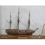 A fine and detailed 1:64 scratch built model ship 'HMS Diana c1794',