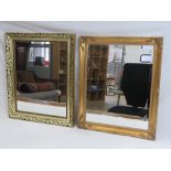 Two small gilded mirrors, each measuring 50 x 60cm.