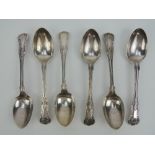 To match above lot. A set of six HM silver table spoons, hallmarked Sheffield 1911 and weighing 13.