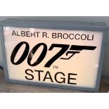 A rare and sought-after original '007' production sound-stage illuminated studio sign measuring 36
