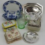 A quantity of assorted ceramics, silver plated wares etc,