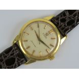 A vintage 18ct gold Omega Seamaster automatic gents wristwatch,