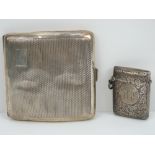 A HM silver cigarette case having gilded interior, hallmarked Birmingham 1928,