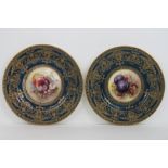 Two Tiffany & Co New York cabinet plates by Royal Worcester,