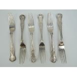 To match above lot. A set of six HM silver salad forks, hallmarked Sheffield 1911 and weighing 12.
