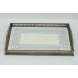 A WMF silver plated tray having ceramic base, 33.5cm wide.