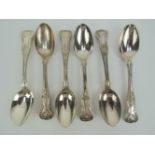 To match above lot. A set of six HM silver teaspoons, hallmarked London 1903 and weighing 6.82ozt..