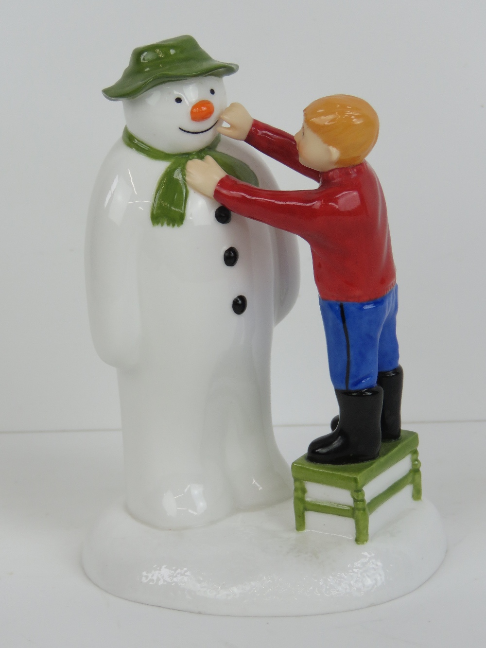 A Coalport Snowman figure 'Adding a smil