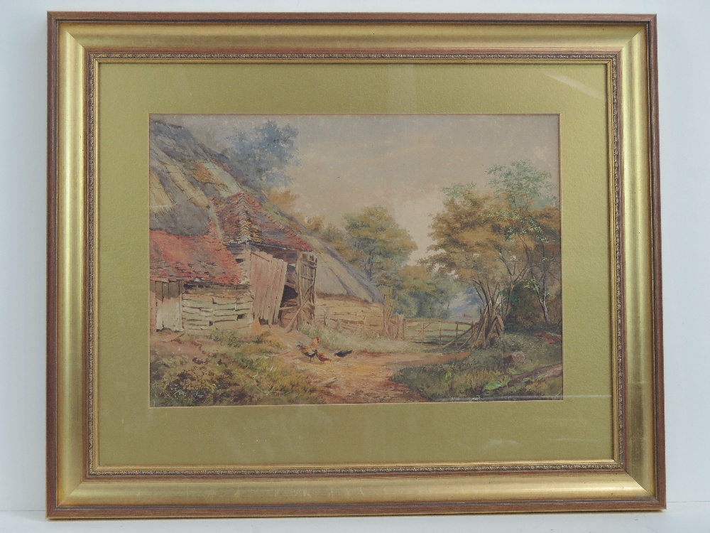 Watercolour; early 19th century farmyard