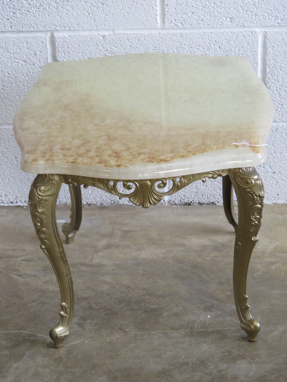 A Continental type marble top square sha