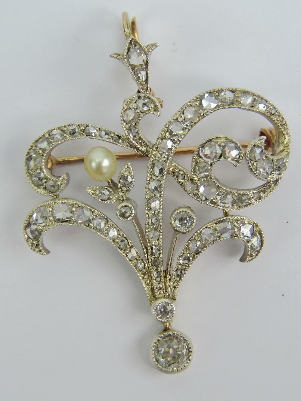 A delightful Edwardian diamond and pearl