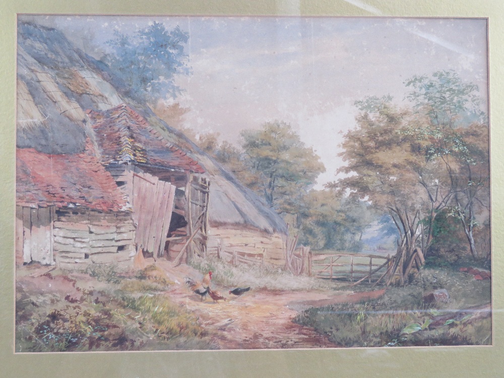 Watercolour; early 19th century farmyard - Image 2 of 3