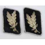 A pair of WWII German SA Generals collar patches, rank of SA Oberfuhrer of SA group Berlin,
