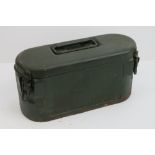 A WWII German triple S Mine carry case dated 1943 with German Maker codes and waffen marks upon.