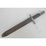 A WWI Canadian Infantry issue Ross rifle bayonet having regiment marks and dated 1912,