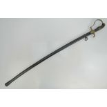 An early pattern WWII German Officers sword made by Alcosa Solingen with scabbard.