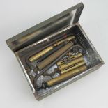 A quantity of British WWI and WWII Vickers machine gunners tools / spring gauge testers etc.