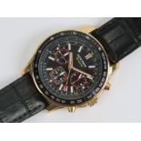 A gentleman's Sekonda wristwatch having black ground dial, subsidiary dials,
