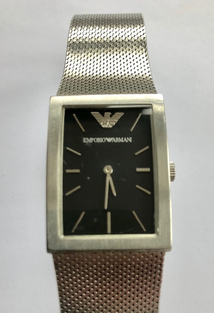 An Emporio Armani gentleman's stainless steel dress watch having black-ground square shaped dial - Image 5 of 5