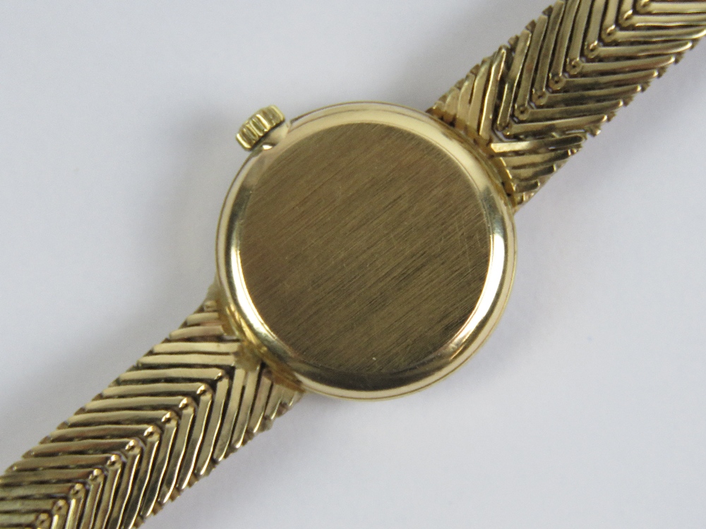 A 9ct gold ladies Omega cocktail wristwatch complete with integral 9ct gold strap, hallmarked 375, - Image 2 of 8