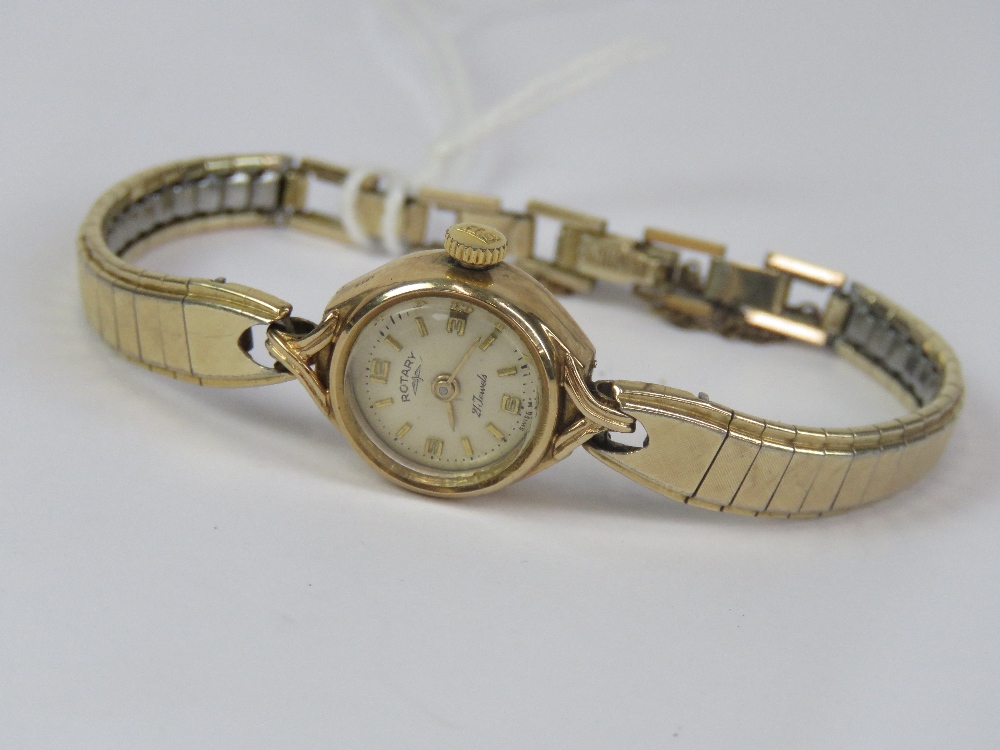 A 9ct gold ladies manual wind Rotary cocktail watch having cream dial with yellow metal hands and - Image 3 of 3