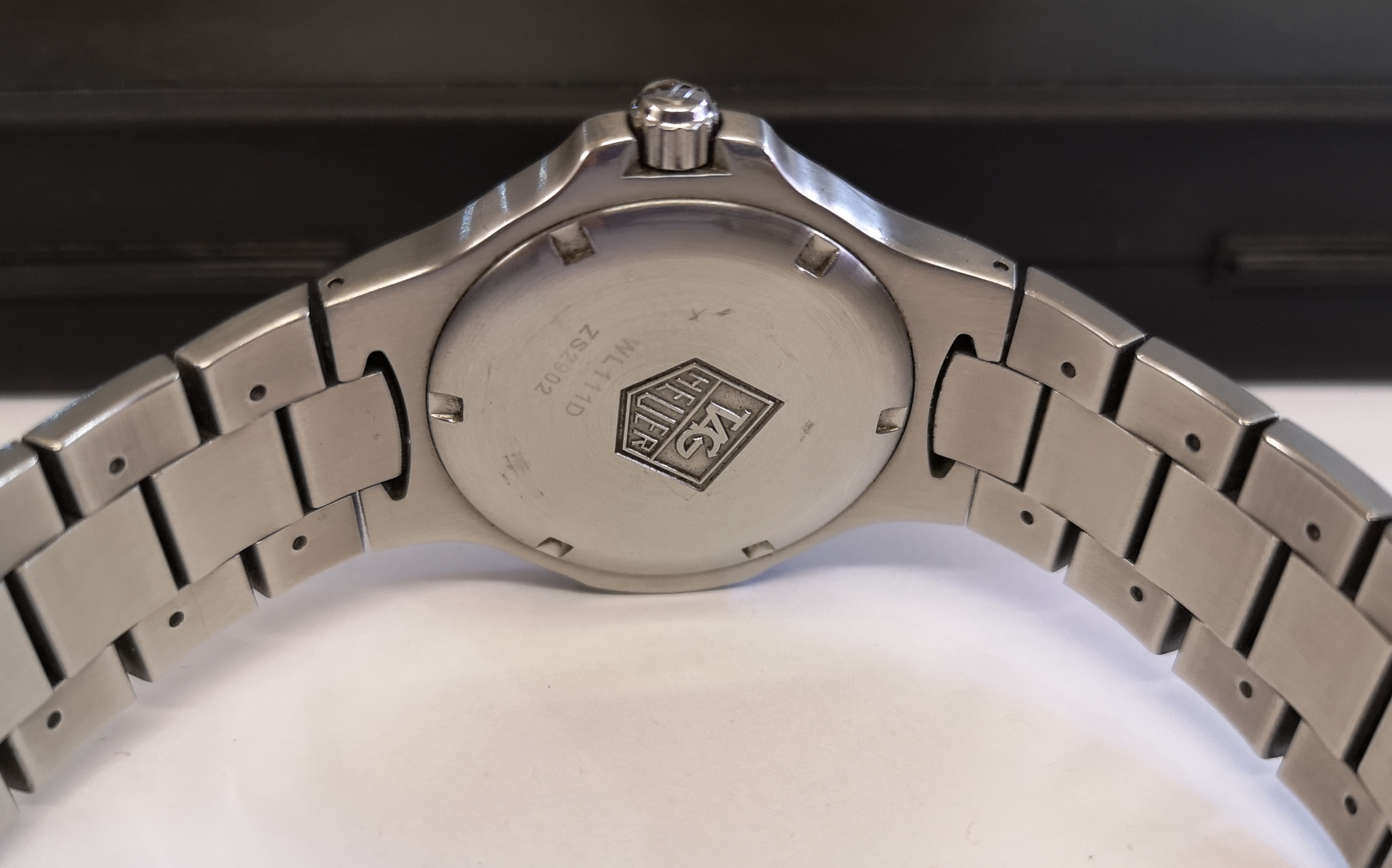 A Tag Heuer Professional stainless steel wristwatch on original bracelet having black dial with - Image 2 of 2