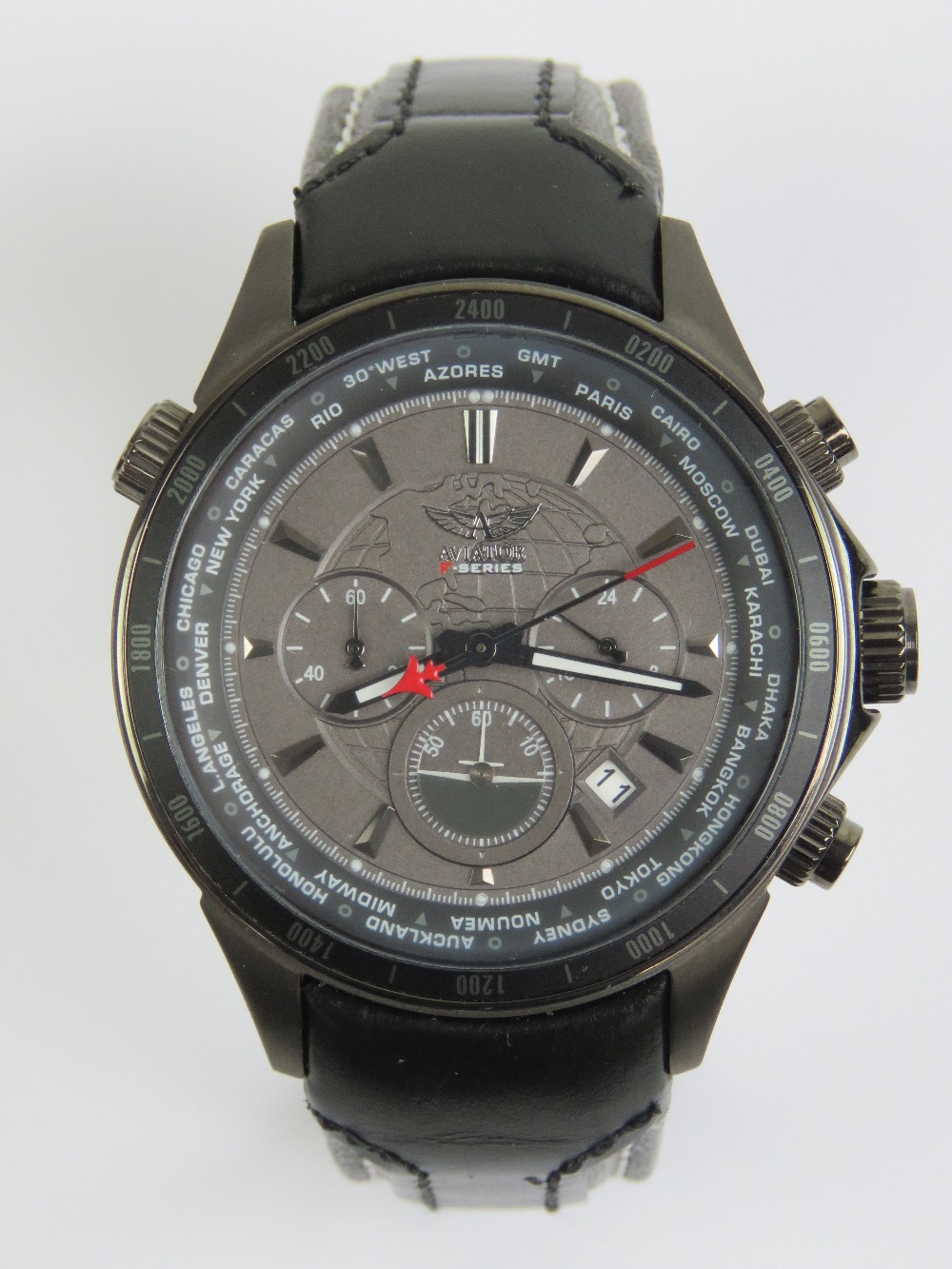 An Aviator F-Series stainless steel wristwatch in as new condition with box (box a/f) and having