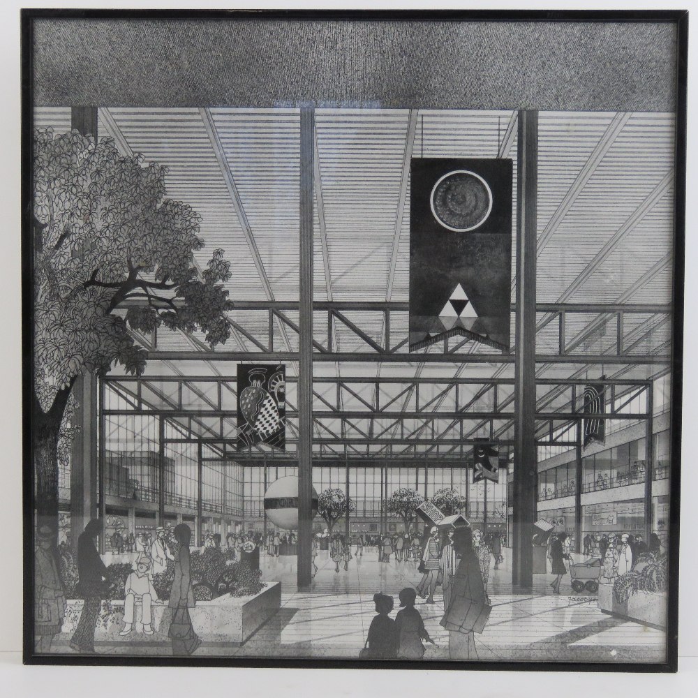 An 'artists impression' of Middleton Hall, Central Milton Keynes shopping centre,