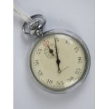 A c1942 WWII Royal Navy Admiralty Waltham stopwatch, screw front and back, broad arrow to back,