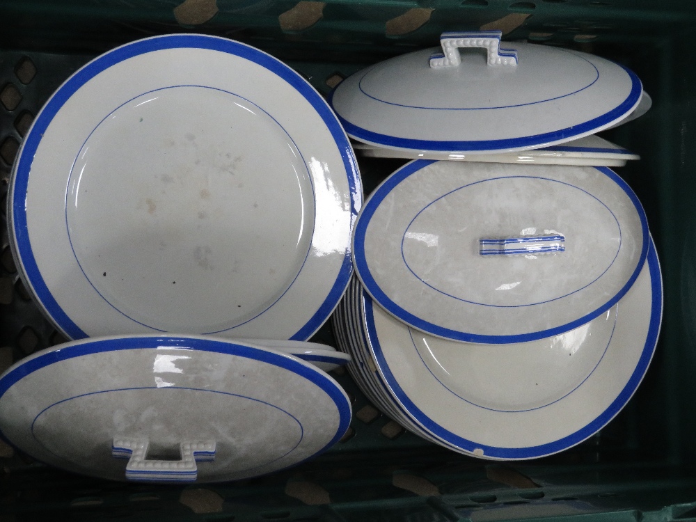 A quantity of nursery china including an impressive meat plate measuring 60cm in length,