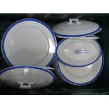 A quantity of nursery china including an impressive meat plate measuring 60cm in length,