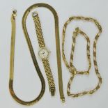 A costume jewellery double snake link necklace, marked 'Monet',