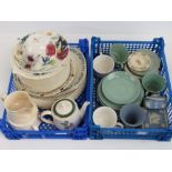 A quantity of assorted ceramics including Royal Doulton, Spode, Poole, Woods, Franklin Mint,