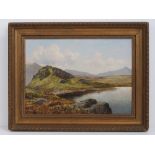 Oil on canvas on board; mountain tarn scene, sky beyond etc, signed lower left John Taylor 1883,