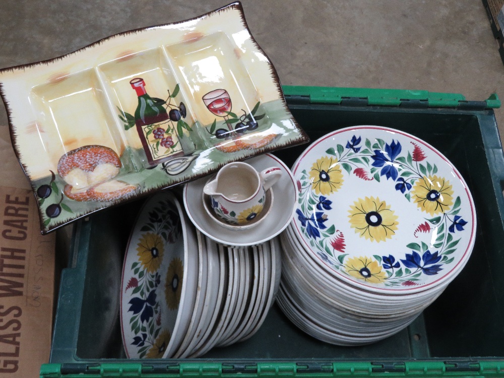 A quantity of Portuguese style large ceramic brightly coloured ceramic platters by Baker and Co,