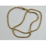 A 9ct gold fancy box link chain necklace measuring 46cm in length, hallmarked 375, 15.6g.